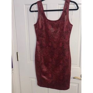 Fashion Nova red snakeskin dress